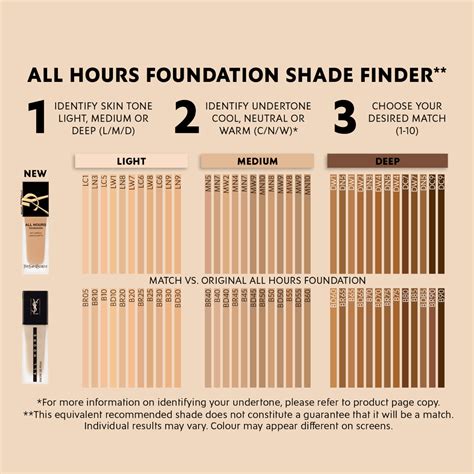 foundation yves saint laurent|ysl foundation colour chart.